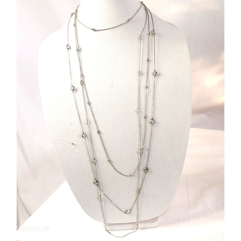 FULL MOON RISING Silver Crystal Necklace set of 3